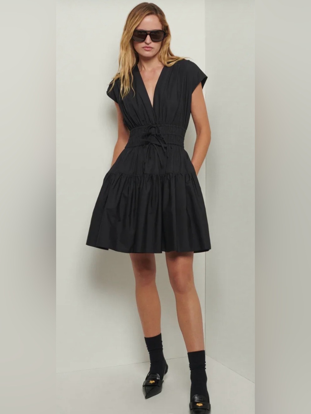 Derek Lam 10 Crosby Tora V-Neck Mini Dress
